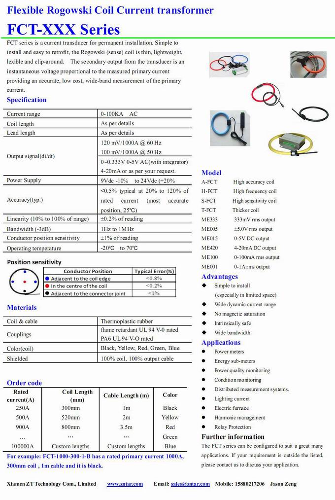 FCT Rogowski coil current transformer